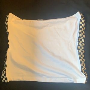 White checkered crop top.